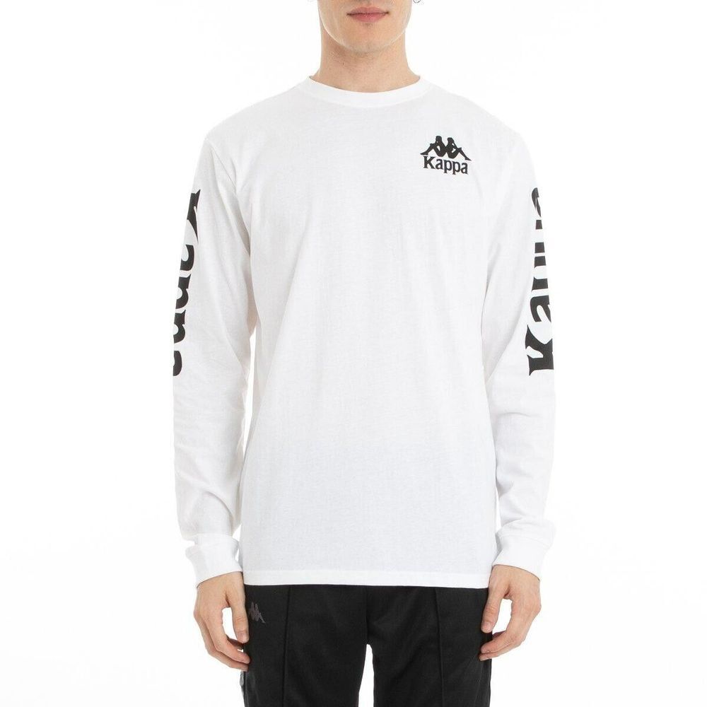 Kappa Mens T Shirts | Authentic Ruiz 2 Long Sleeve T Shirt White Size Large
